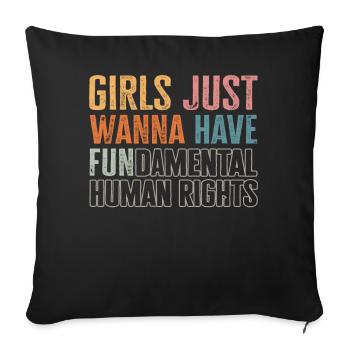 Les filles veulent juste avoir des droits humains fondamentaux - Housse de coussin décorative 45 x 45 cm - noir - Devant