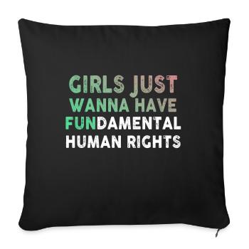 Les filles veulent juste avoir des droits humains fondamentaux - Housse de coussin décorative 45 x 45 cm - noir - Devant