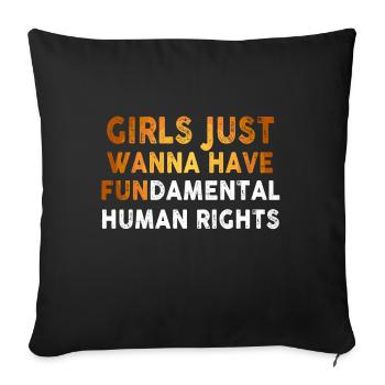 Les filles veulent juste avoir des droits humains fondamentaux - Housse de coussin décorative 45 x 45 cm - noir - Devant