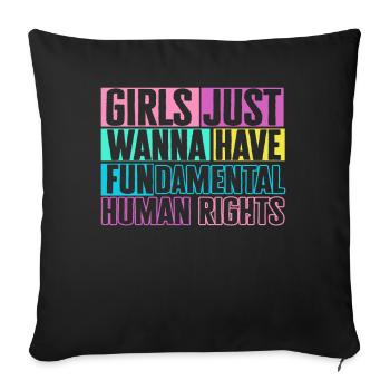 Les filles veulent juste avoir des droits humains fondamentaux - Housse de coussin décorative 45 x 45 cm - noir - Devant