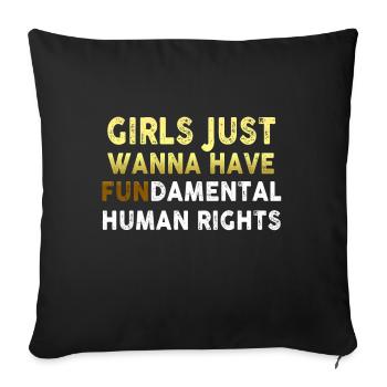 Les filles veulent juste avoir des droits humains fondamentaux - Housse de coussin décorative 45 x 45 cm - noir - Devant