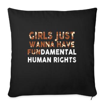 Les filles veulent juste avoir des droits humains fondamentaux - Housse de coussin décorative 45 x 45 cm - noir - Devant