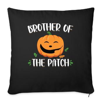 Brother Of the Patch Funny Halloween Pumpkin - Sofa pillowcase 17,3'' x 17,3'' (45 x 45 cm) - black - Front