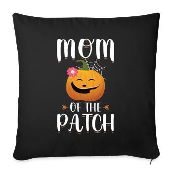 Mom Of The Patch Funny Halloween Pumpkin Mothers - Sofa pillowcase 17,3'' x 17,3'' (45 x 45 cm) - black - Front