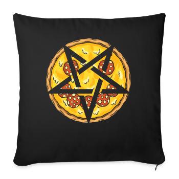 Satanic Cult Pentagram Cheesy Pizza - Sofa pillowcase 17,3'' x 17,3'' (45 x 45 cm) - black - Front