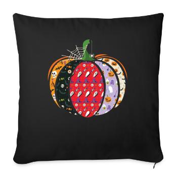 Spooky Patterned Pumpkin Halloween Holiday - Sofa pillowcase 17,3'' x 17,3'' (45 x 45 cm) - black - Front