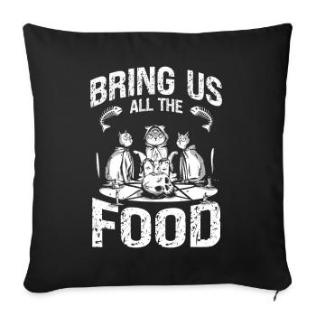 Bring Us All Food Cats Spooky - Sofa pillowcase 17,3'' x 17,3'' (45 x 45 cm) - black - Front