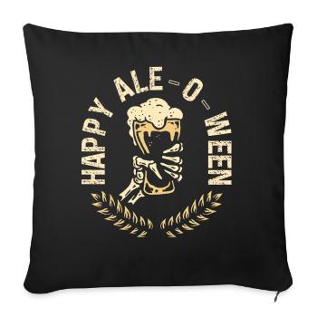 Fröhliches Ale-o-ween Gruseliges Alkoholisches - Sofakissenbezug 45 x 45 cm - Schwarz - Vorne