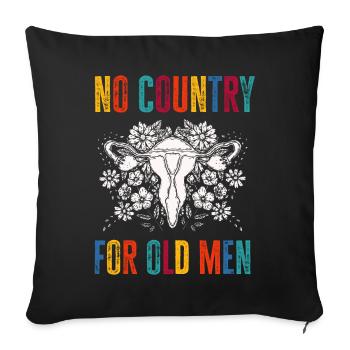 Pas de pays pour les vieillards utérus floral féministe - Housse de coussin décorative 45 x 45 cm - noir - Devant