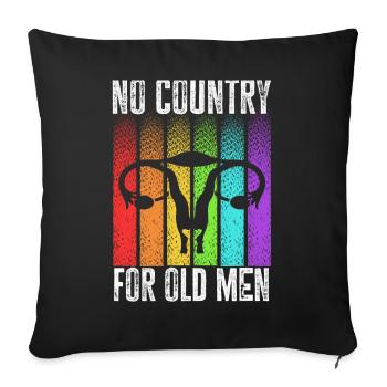 No Country For Old Men Floral Uterus Feminist - Sofakissenbezug 45 x 45 cm - Schwarz - Vorne