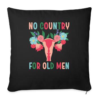 No Country For Old Men Floral Uterus Feminist - Sofakissenbezug 45 x 45 cm - Schwarz - Vorne
