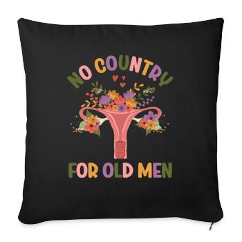 Pas de pays pour les vieillards utérus floral féministe - Housse de coussin décorative 45 x 45 cm - noir - Devant
