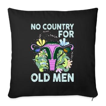 No Country For Old Men Floral Uterus Feminist - Sofakissenbezug 45 x 45 cm - Schwarz - Vorne