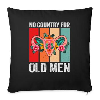 No Country For Old Men Floral Uterus Feminist - Sofakissenbezug 45 x 45 cm - Schwarz - Vorne