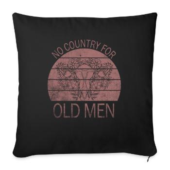 Pas de pays pour les vieillards utérus floral féministe - Housse de coussin décorative 45 x 45 cm - noir - Devant