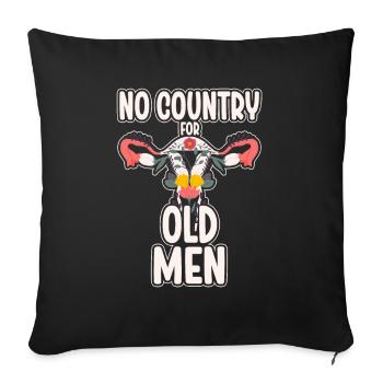 Pas de pays pour les vieillards utérus floral féministe - Housse de coussin décorative 45 x 45 cm - noir - Devant