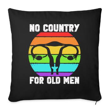 No Country For Old Men Floral Uterus Feminist - Sofakissenbezug 45 x 45 cm - Schwarz - Vorne
