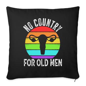 Pas de pays pour les vieillards utérus floral féministe - Housse de coussin décorative 45 x 45 cm - noir - Devant