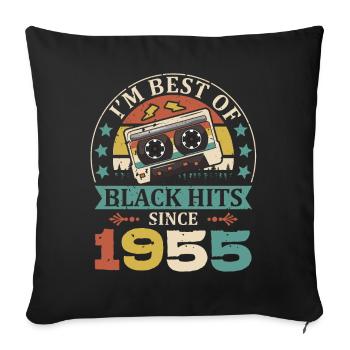 I'm Best Of Black Hits Seit 1955 Kassette - Sofakissenbezug 45 x 45 cm - Schwarz - Vorne