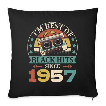 I’m Best Of Black Hits depuis 1957 Cassette - Housse de coussin décorative 45 x 45 cm - noir - Devant
