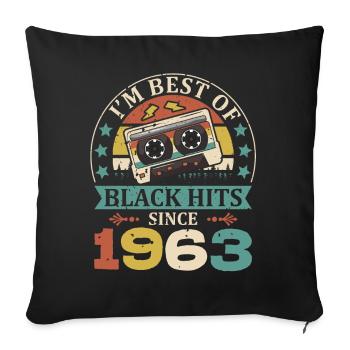 I’m Best Of Black Hits Cassette depuis 1963 - Housse de coussin décorative 45 x 45 cm - noir - Devant