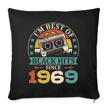 I’m Best Of Black Hits Cassette depuis 1969 - Housse de coussin décorative 45 x 45 cm - noir - Devant