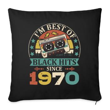 I'm Best Of Black Hits Seit 1970 Kassette - Sofakissenbezug 45 x 45 cm - Schwarz - Vorne