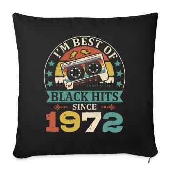 I’m Best Of Black Hits Cassette depuis 1972 - Housse de coussin décorative 45 x 45 cm - noir - Devant