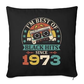 I’m Best Of Black Hits Cassette depuis 1973 - Housse de coussin décorative 45 x 45 cm - noir - Devant