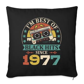 I'm Best Of Black Hits Since 1977 Cassette - Sofa pillowcase 17,3'' x 17,3'' (45 x 45 cm) - black - Front