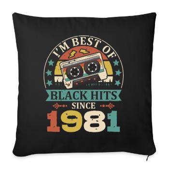 I’m Best Of Black Hits depuis 1981 Cassette - Housse de coussin décorative 45 x 45 cm - noir - Devant
