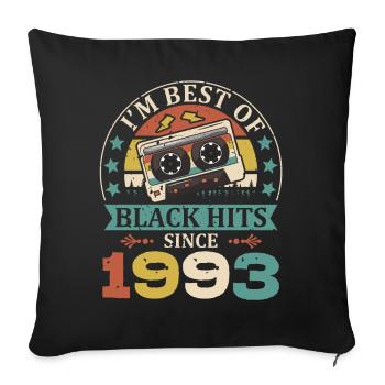 I’m Best Of Black Hits Cassette depuis 1993 - Housse de coussin décorative 45 x 45 cm - noir - Devant