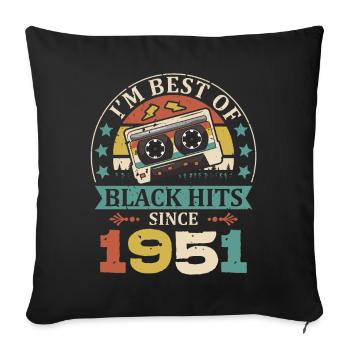I’m Best Of Black Hits Cassette depuis 1951 - Housse de coussin décorative 45 x 45 cm - noir - Devant