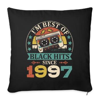 I’m Best Of Black Hits depuis 1997 Cassette - Housse de coussin décorative 45 x 45 cm - noir - Devant