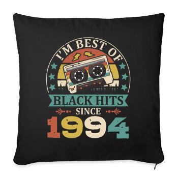 I’m Best Of Black Hits depuis 1994 Cassette - Housse de coussin décorative 45 x 45 cm - noir - Devant