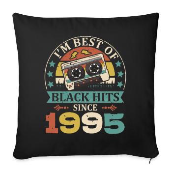 I’m Best Of Black Hits Cassette depuis 1995 - Housse de coussin décorative 45 x 45 cm - noir - Devant