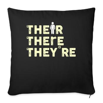 Their There They're English Teacher Grammar - Sofakissenbezug 45 x 45 cm - Schwarz - Vorne