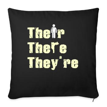 Their There They're English Teacher Grammar - Sofakissenbezug 45 x 45 cm - Schwarz - Vorne