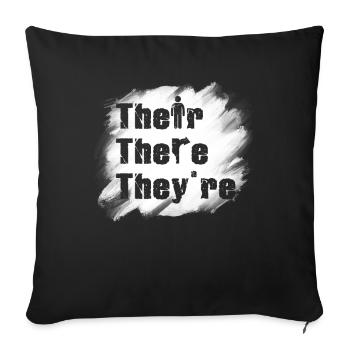 Their There They're English Teacher Grammar - Sofakissenbezug 45 x 45 cm - Schwarz - Vorne
