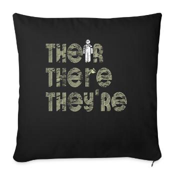 Their There They're English Teacher Grammar - Sofakissenbezug 45 x 45 cm - Schwarz - Vorne