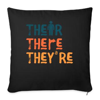 Their There They're English Teacher Grammar - Sofakissenbezug 45 x 45 cm - Schwarz - Vorne
