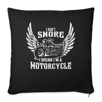 Je ne ronfle pas, je rêve que je suis une moto - Housse de coussin décorative 45 x 45 cm - noir - Devant