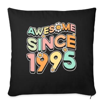 Fantastique depuis 1995 Fleurs Thème Fleurs - Housse de coussin décorative 45 x 45 cm - noir - Devant