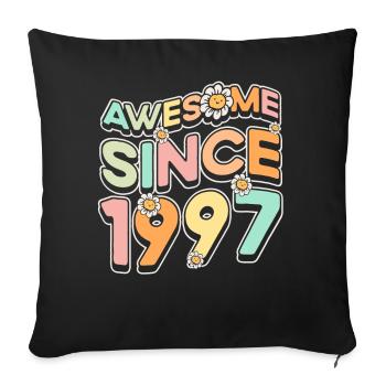 Fantastique depuis 1997 Fleurs Thème Fleurs - Housse de coussin décorative 45 x 45 cm - noir - Devant