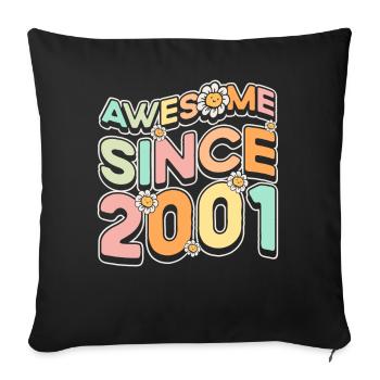 Fantastique depuis 2001 thème floral - Housse de coussin décorative 45 x 45 cm - noir - Devant