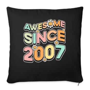 Fantastique depuis 2007 Thème floral - Housse de coussin décorative 45 x 45 cm - noir - Devant