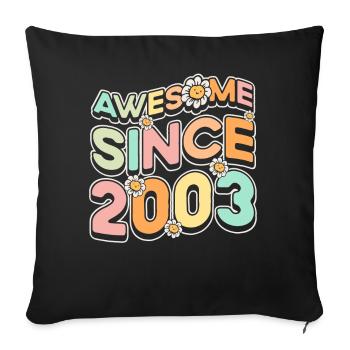 Fantastique depuis 2003 Fleurs Thème Fleurs - Housse de coussin décorative 45 x 45 cm - noir - Devant