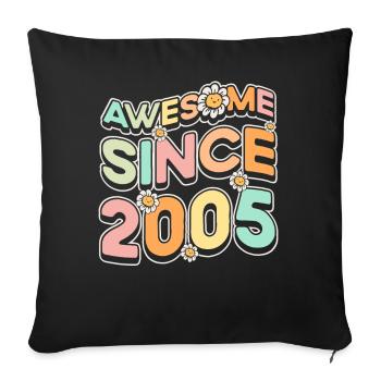 Awe Inspiring Since 2005 Flower Theme Flowers - Sofa pillowcase 17,3'' x 17,3'' (45 x 45 cm) - black - Front