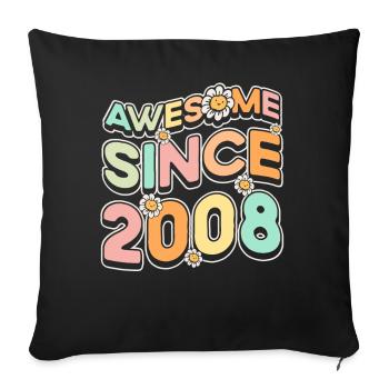 Fantastique depuis 2008 Thème floral - Housse de coussin décorative 45 x 45 cm - noir - Devant
