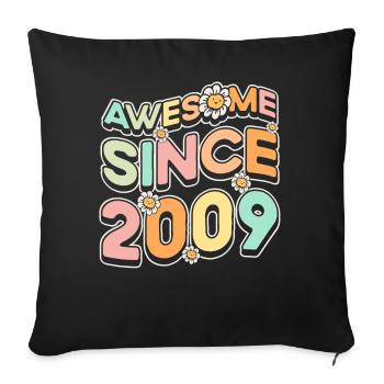 Fantastique depuis 2009 Thème floral - Housse de coussin décorative 45 x 45 cm - noir - Devant
